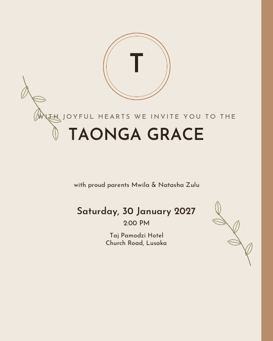 A Name is Given invitation design preview