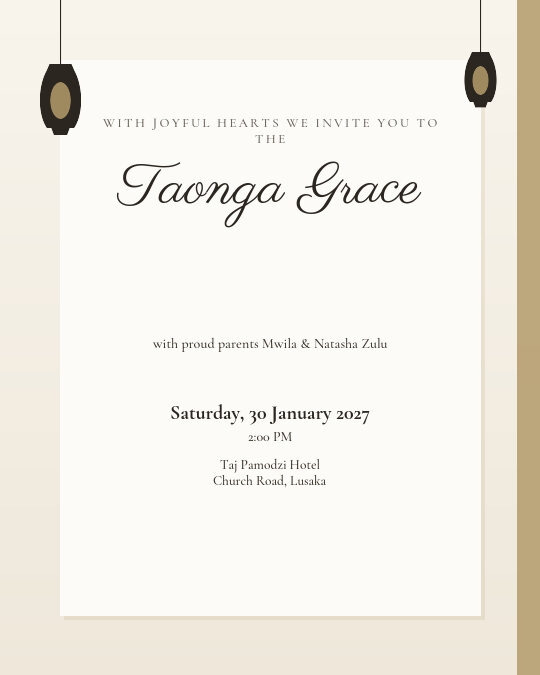 Baby Dedication Gold invitation design preview
