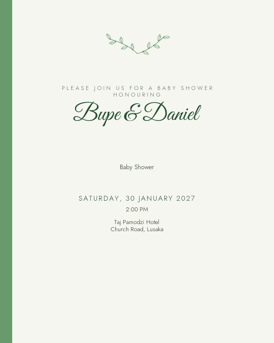 Baby in Bloom Garden invitation design preview