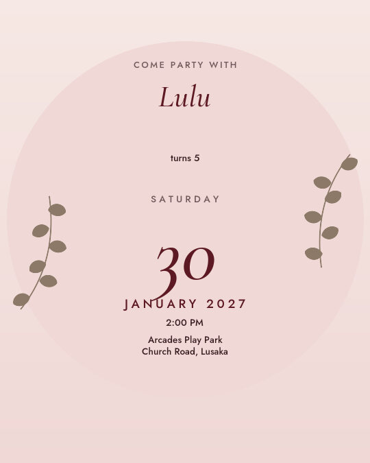 Ballerina Bloom invitation design preview