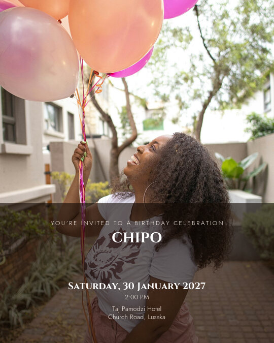 Balloon Bash Portrait invitation design preview