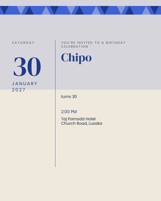 Birthday Editorial invitation design preview