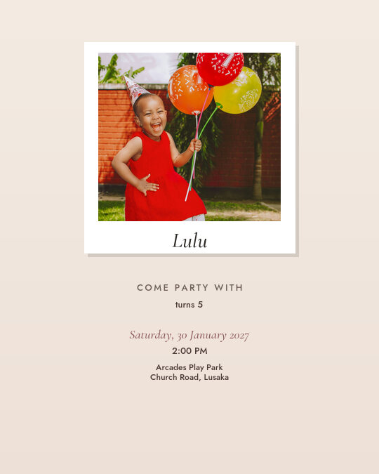 Birthday Princess Portrait invitation design preview