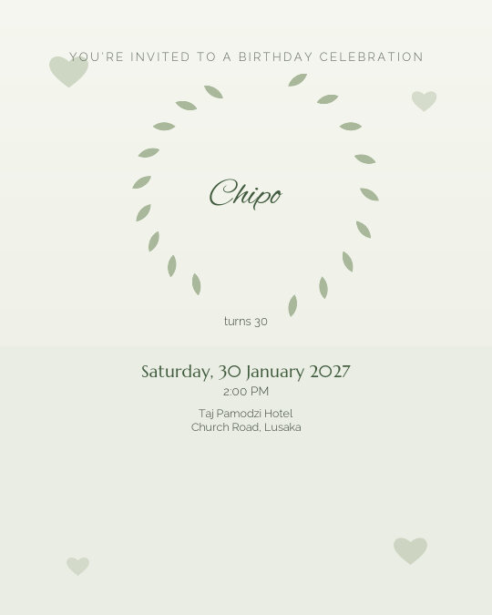 Birthday Soirée invitation design preview