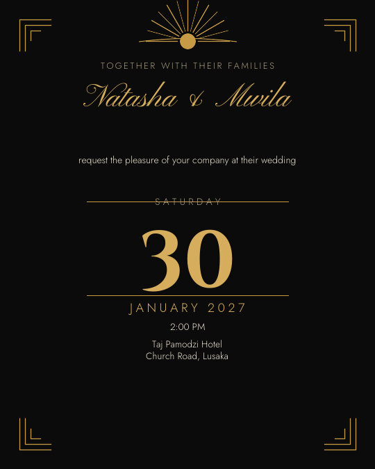 Black & Gold Luxury invitation design preview