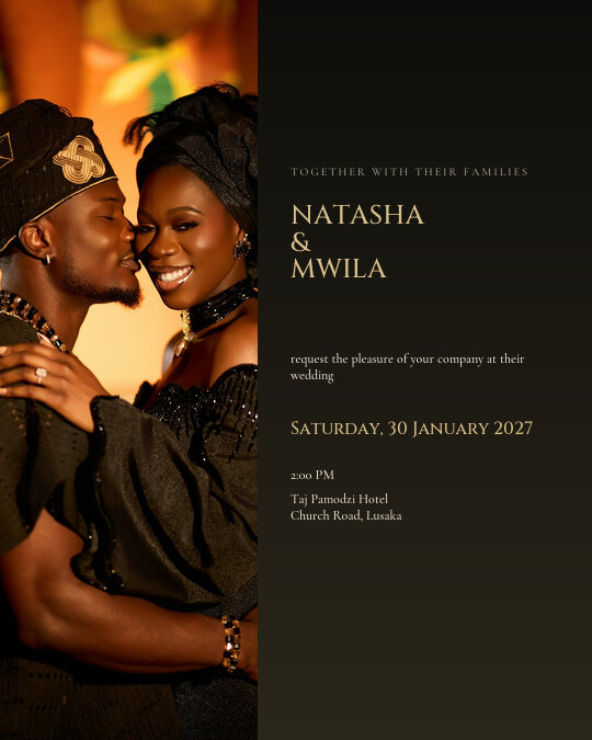 Black Tie Portrait invitation design preview