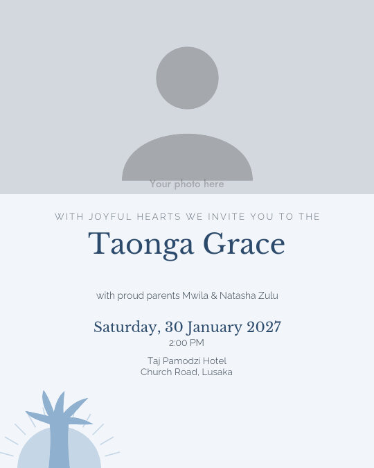 Blessed Arrival invitation design preview