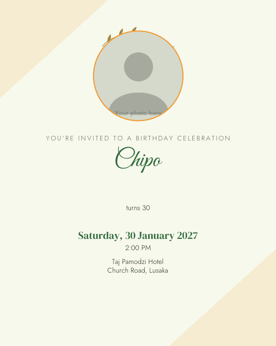 Bloom Birthday invitation design preview
