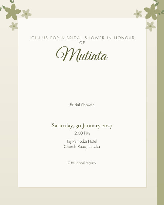 Blush Bride Tea invitation design preview