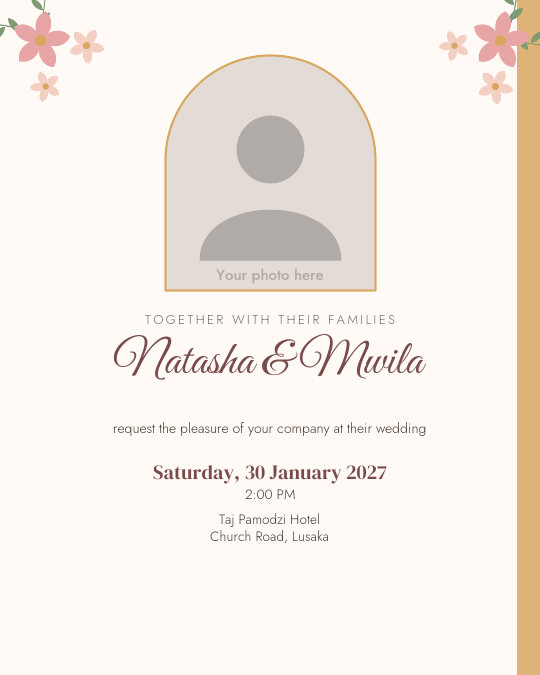 Botanical Grace invitation design preview