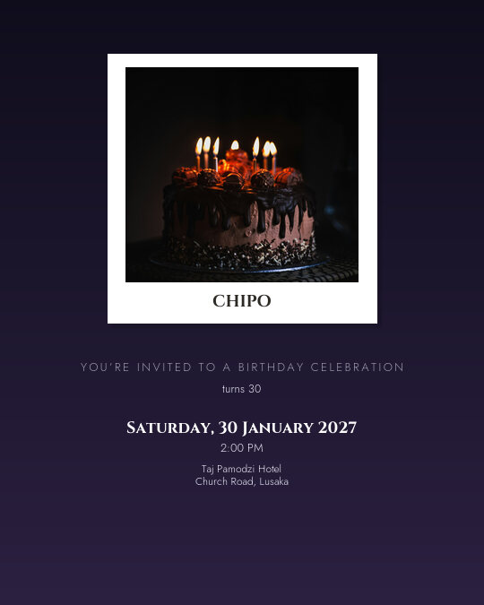 Cake & Candles invitation design preview