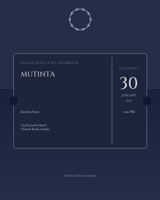Champagne Kitchen invitation design preview
