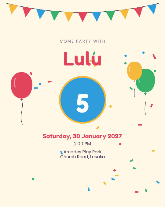 Balloon Party invitation design preview
