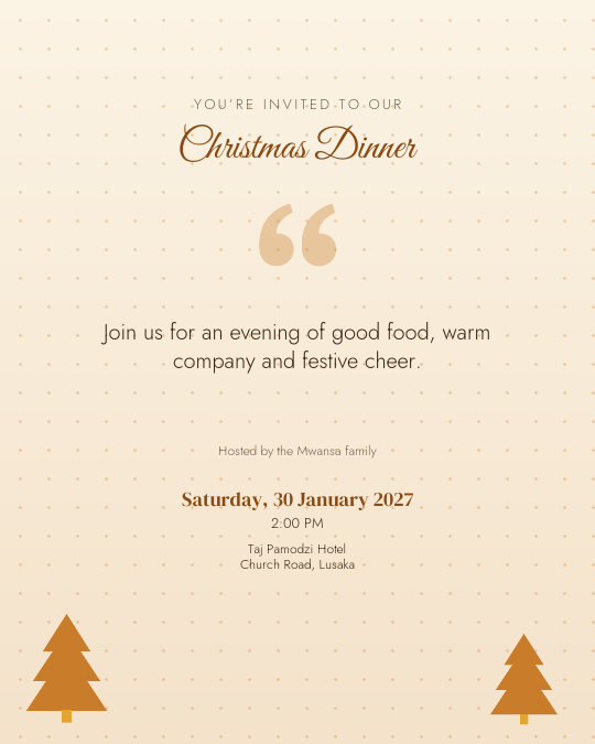 Christmas Eve Dinner invitation design preview