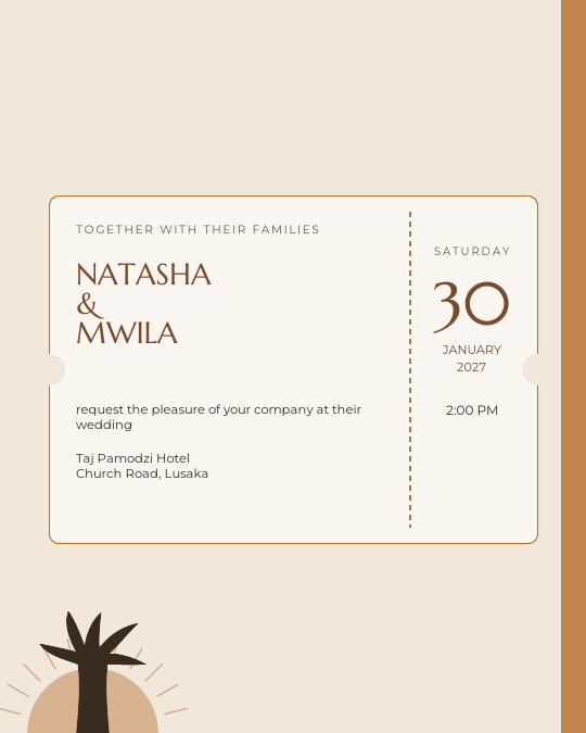 Copper & Lace invitation design preview