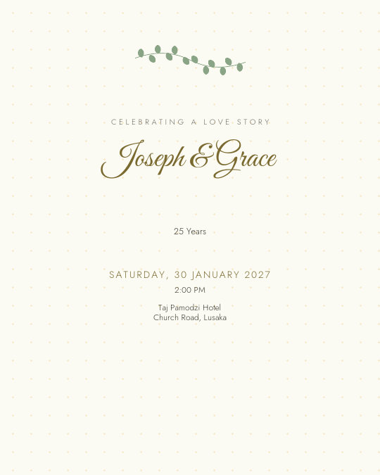 Coral Years invitation design preview