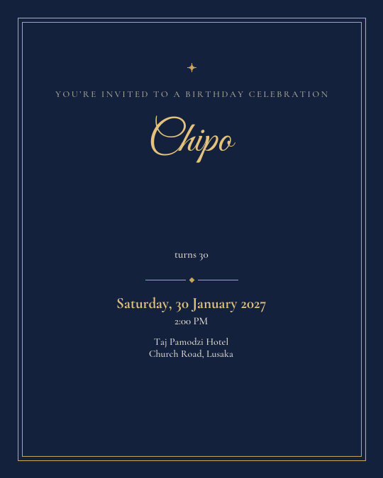 Navy Soirée invitation design preview