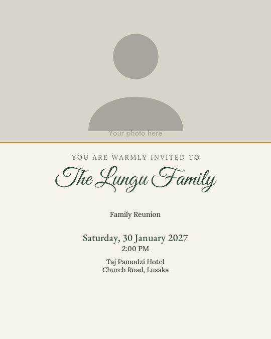 Family Portrait invitation design preview