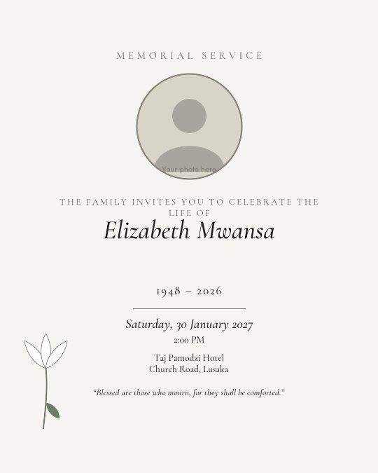 In Loving Memory invitation design preview