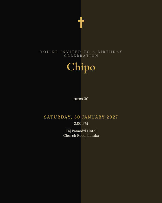 Elegant Seventy invitation design preview