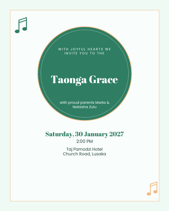 First Birthday Blessing invitation design preview