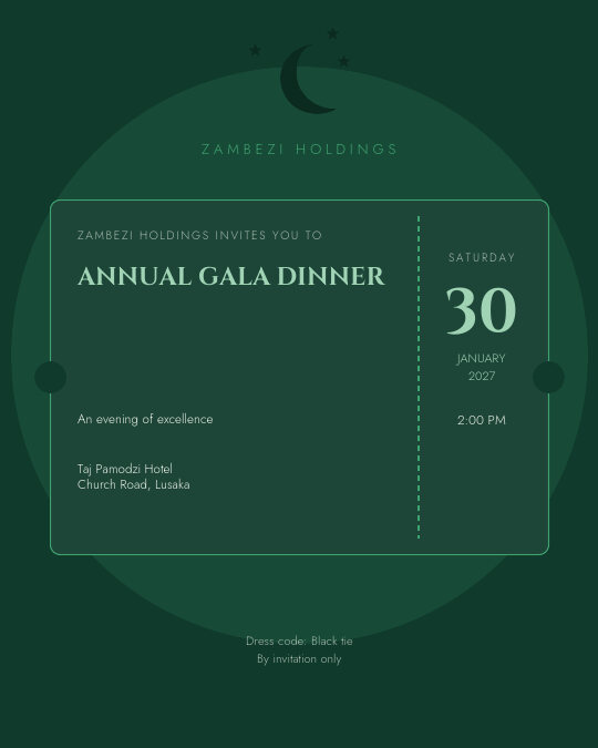 Founders Dinner invitation design preview