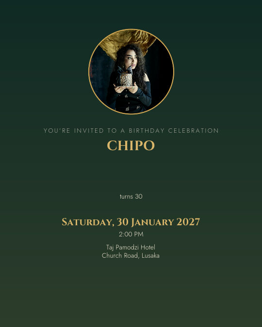 Glow & Gold Birthday invitation design preview