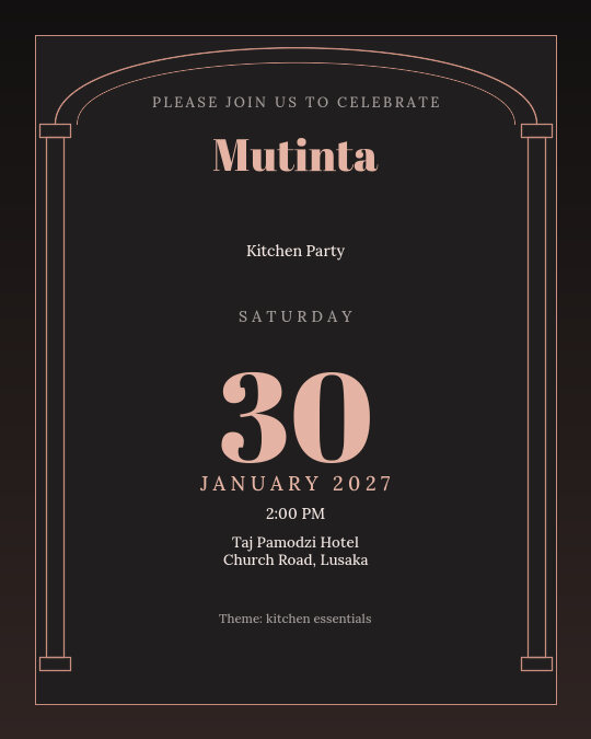 Gold Spoon Soirée invitation design preview