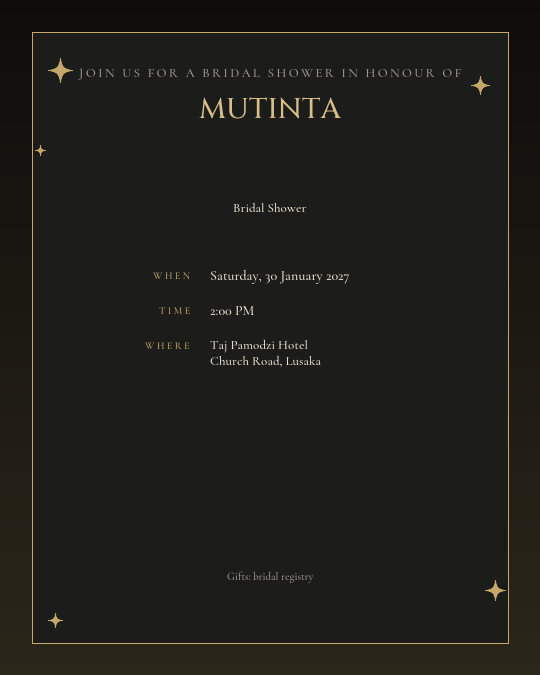 Golden Garter invitation design preview