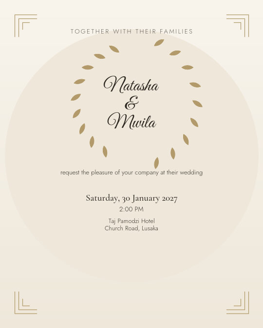 Golden Hour Vows invitation design preview