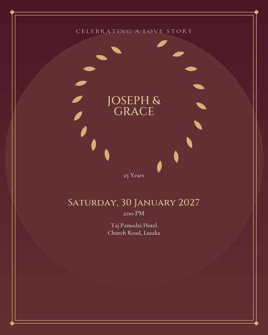 Golden Union invitation design preview