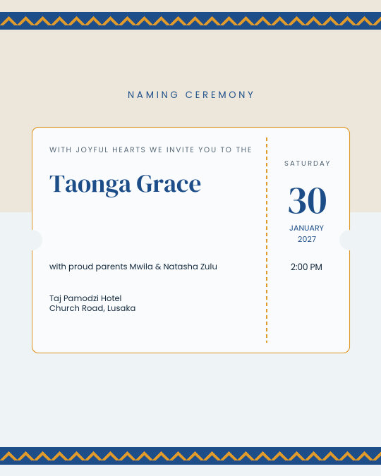 Heritage Name Day invitation design preview