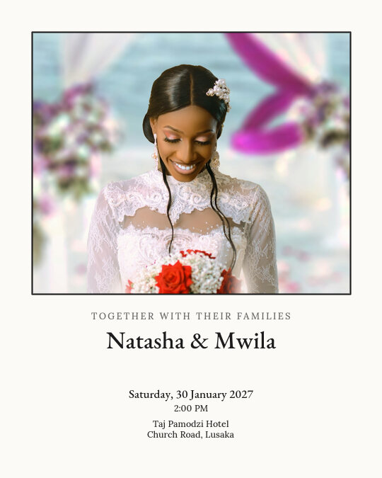 Ivory Embrace invitation design preview