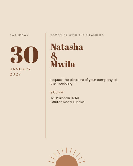 Kalahari Gold invitation design preview