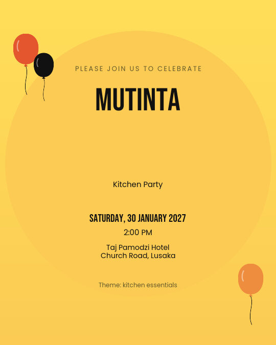 Kitchen Queen invitation design preview