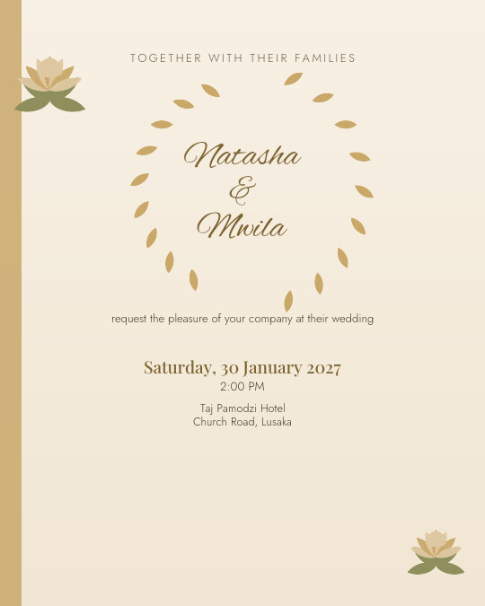 Lakeside Vows invitation design preview