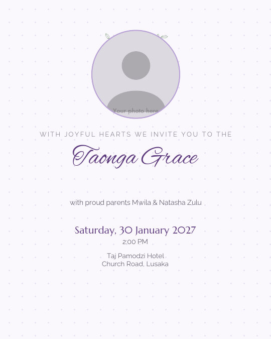 Little Blessing invitation design preview