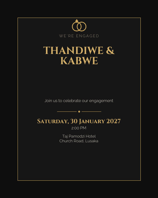 Noir Engagement invitation design preview