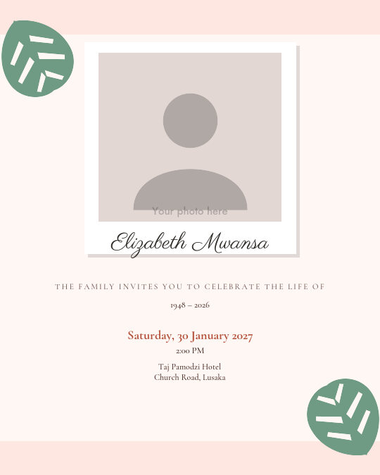 Memorial Garden invitation design preview