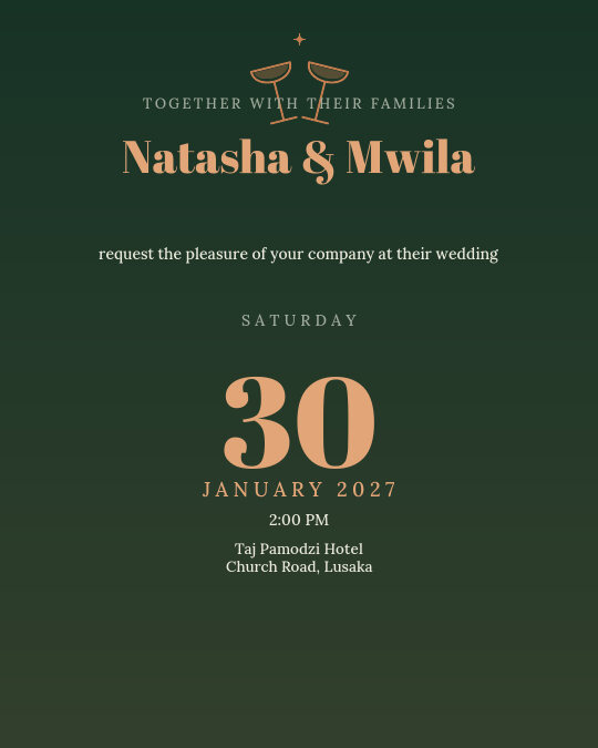 Midnight Romance invitation design preview