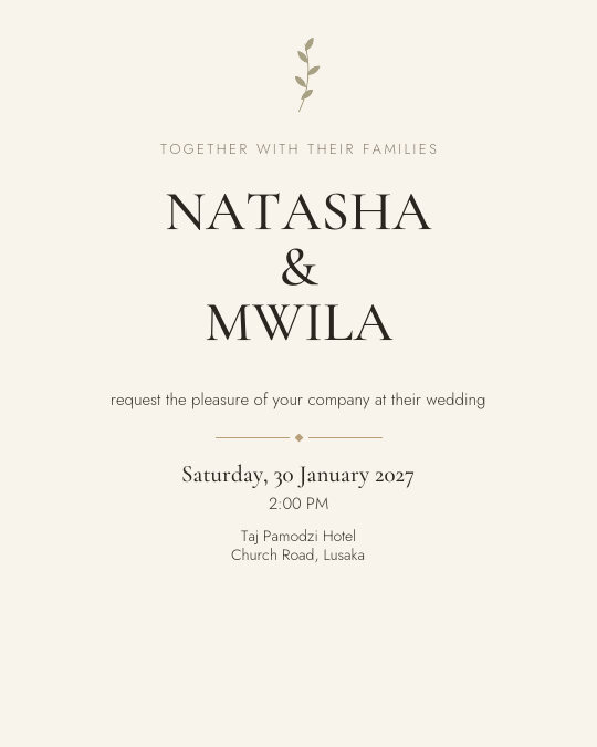Minimal Ivory invitation design preview