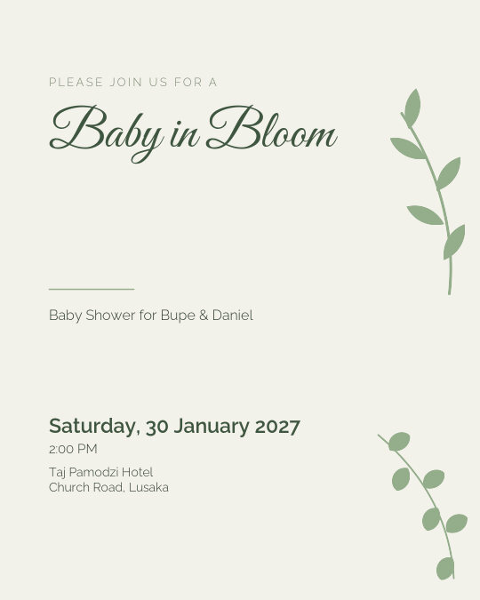 Modern Botanical invitation design preview