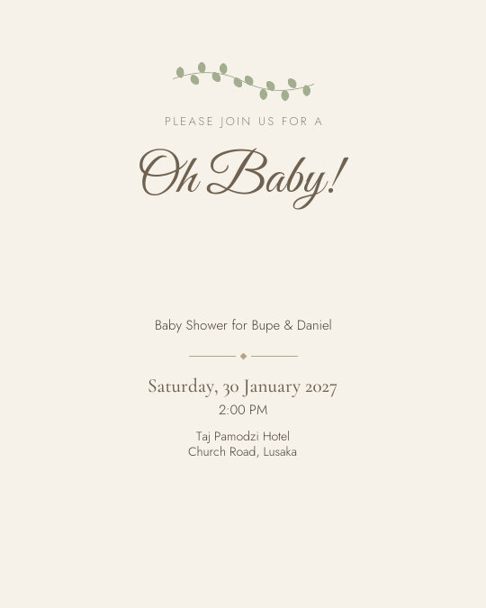 Little Sprout invitation design preview