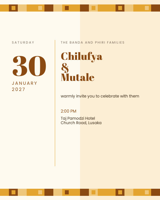 Ochre Celebration invitation design preview