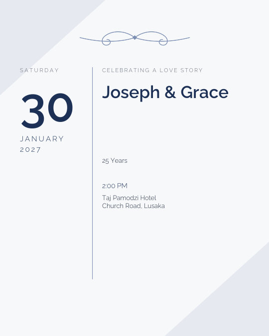 Pearl Anniversary invitation design preview