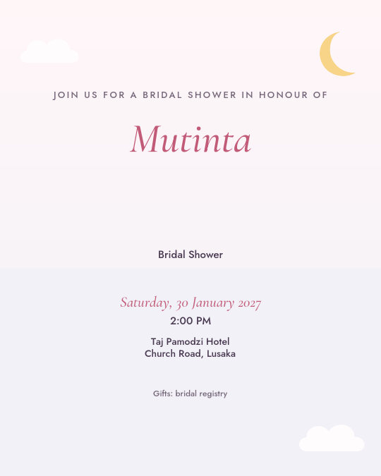 Pearls & Peonies invitation design preview