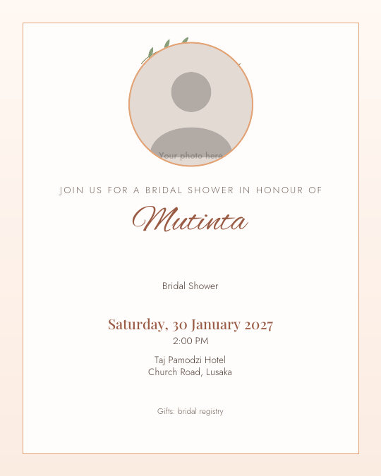 Petals & Prosecco invitation design preview