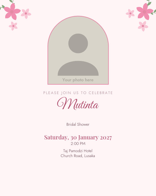 Pink Bloom Shower invitation design preview