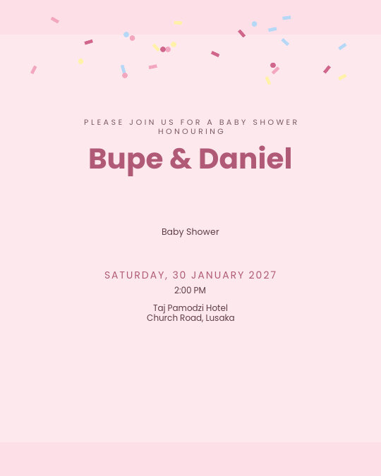 Rain of Love invitation design preview