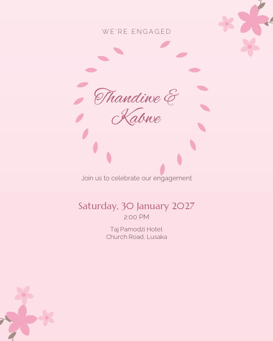 Rosé Evening invitation design preview